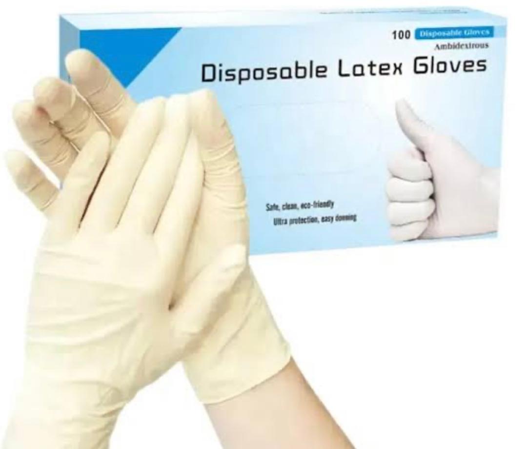 Disposable Latex Gloves – Box of 100 Ambidextrous Gloves