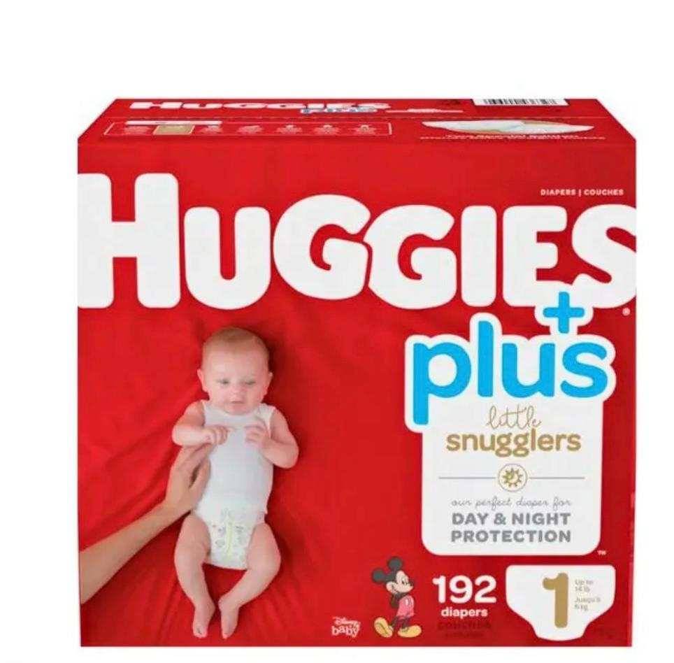 Huggies Plus Little Snugglers Diapers – Size 1, 192 Count