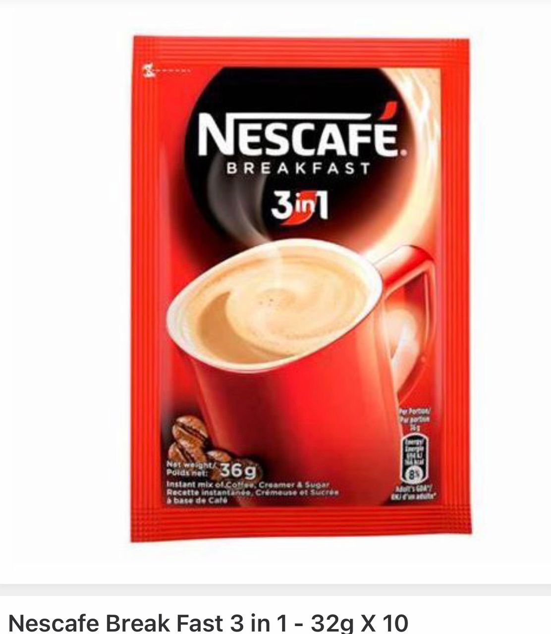 Nescafe 3in 1 (per strip of 10 sachet)